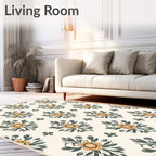 Floral Damask Style with 2 Colors Rug