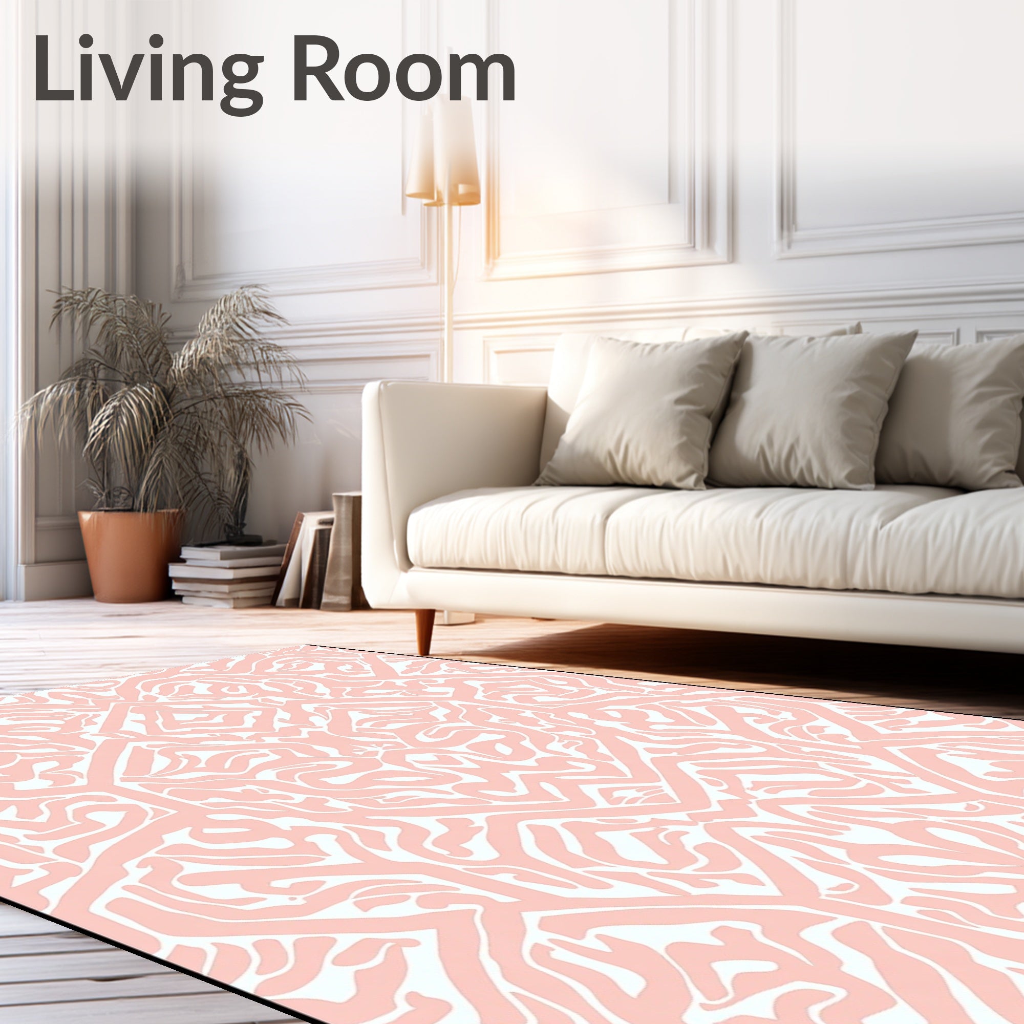 Pale Pink Organic Geometric Pattern Rug