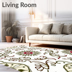 Crimson floral vine motif Rug