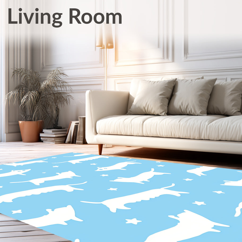 Whimsical Dog Starry Sky Rug