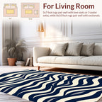 Navy Cream Dynamic Wave Design Rug