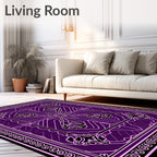 Abstract Floral Geometric Pattern Rug