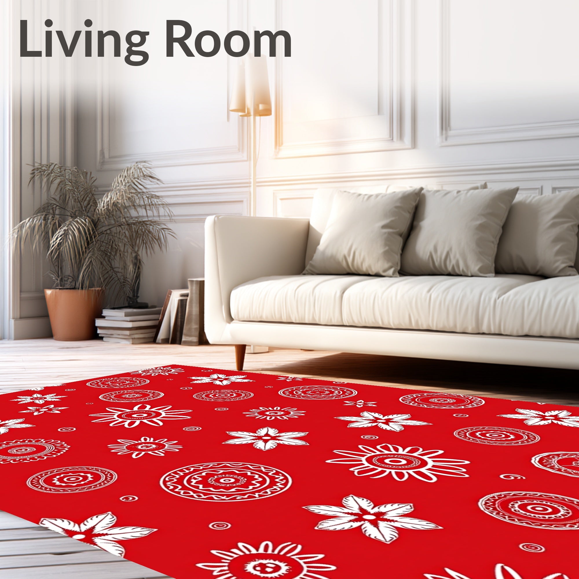 Boho Sunburst Floral Pattern Rug