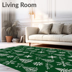 Winter Trees and Snowflakes Pattern Rug
