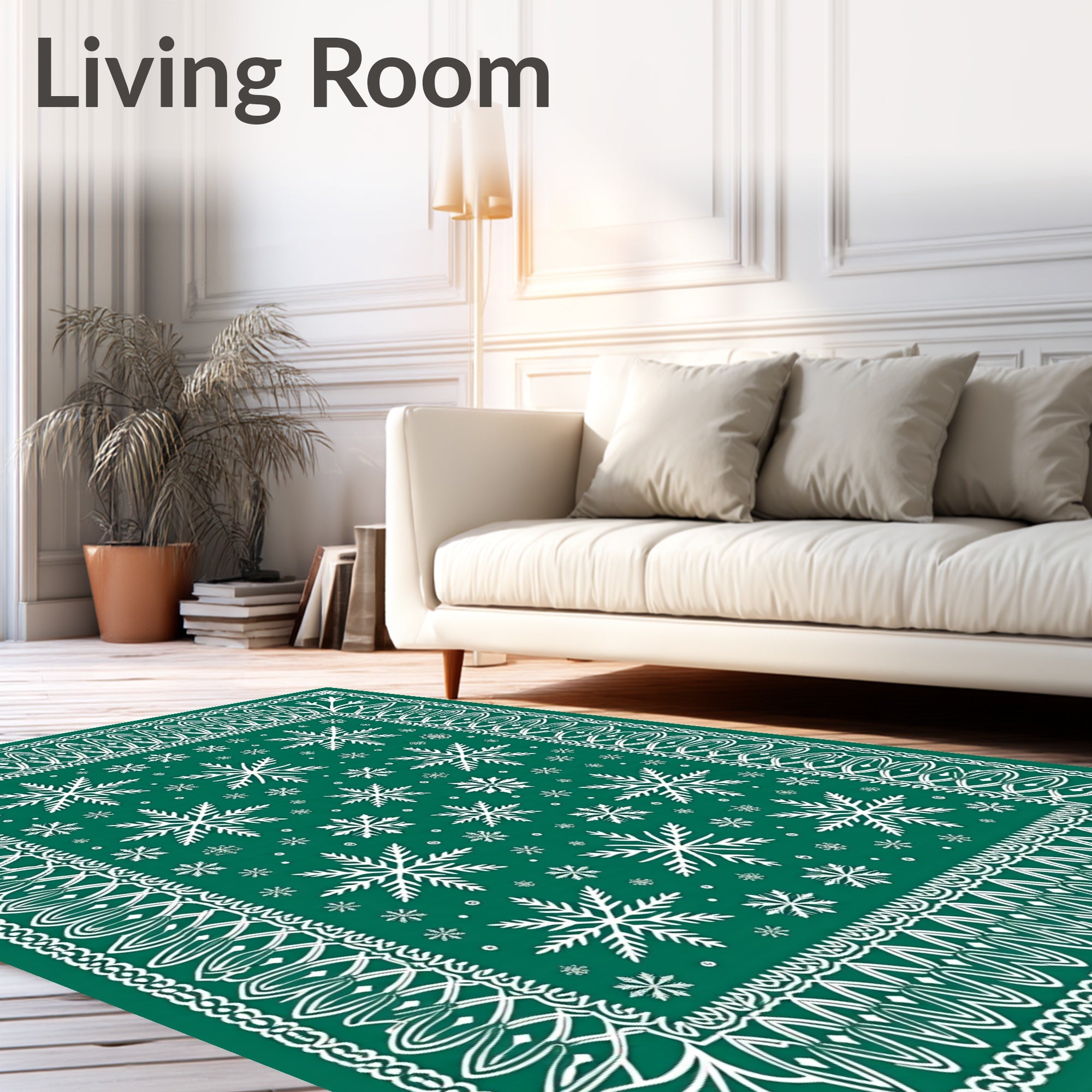 Ornate Snowflake Pattern Design Rug