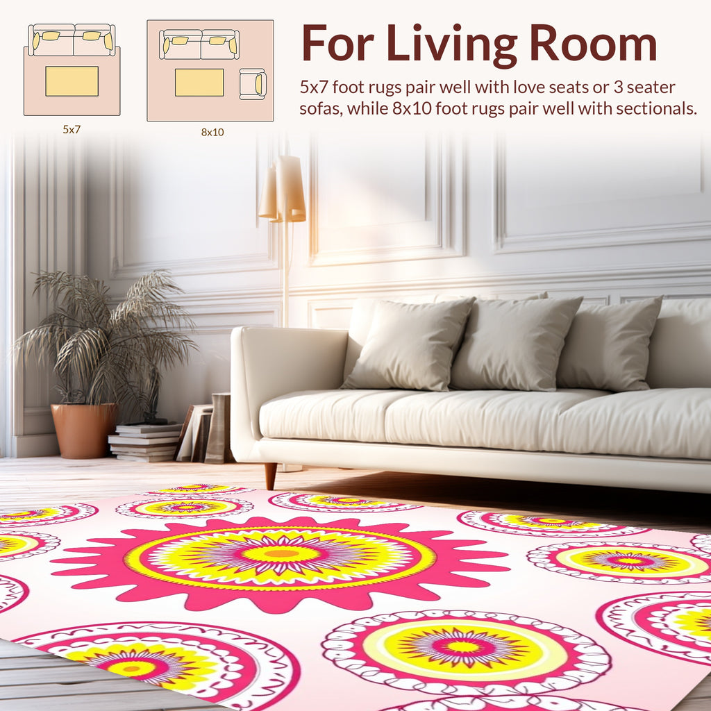 Sunburst Boho Mandala Design Rug
