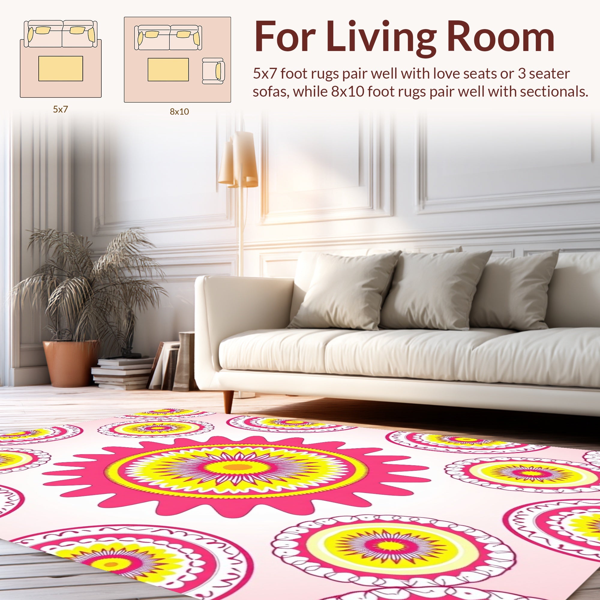 Sunburst Boho Mandala Design Rug