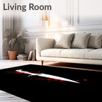 White Knife Splatter Pattern Rug