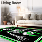 Gothic Skeleton With Neon Green Accents Rug