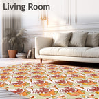 Whimsical Abstract Parrot Pattern Design Rug