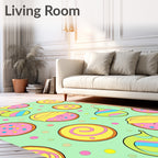Sweet Swirl Cookie Polka Dot Pattern Rug