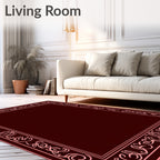 Ornate Flourish Border Design Rug