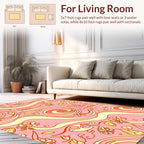 Whimsical Floral Swirl Pattern Design Rug