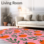 Autumn Pumpkin and Leaf Pattern Rug