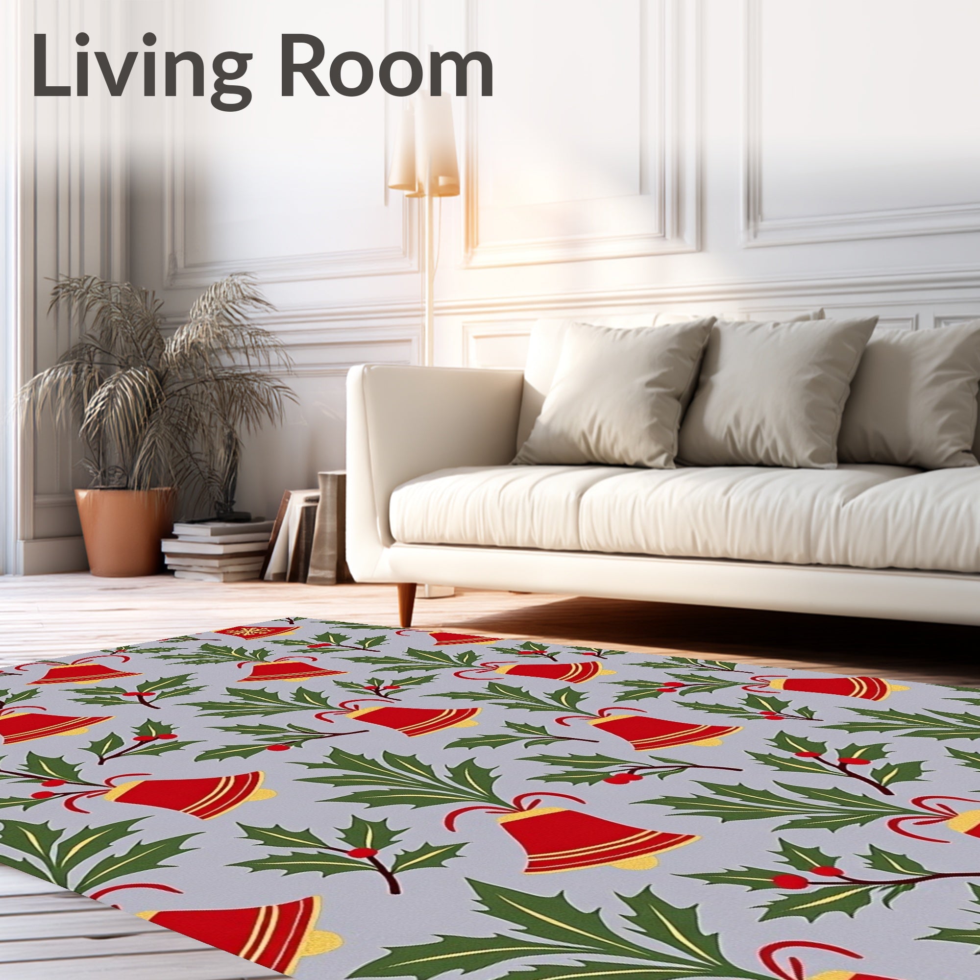 Festive Bell Holly Pattern Rug