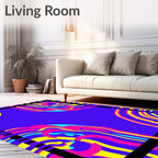 Vivid Abstract Swirl Pattern Rug