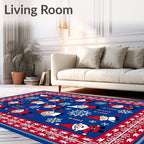 Christmas Gnomes And Snowflakes Pattern Rug