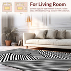 Abstract Striped Geometric Pattern Rug