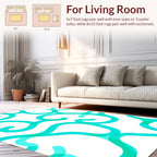 Aqua Swirl Abstract Pattern Rug