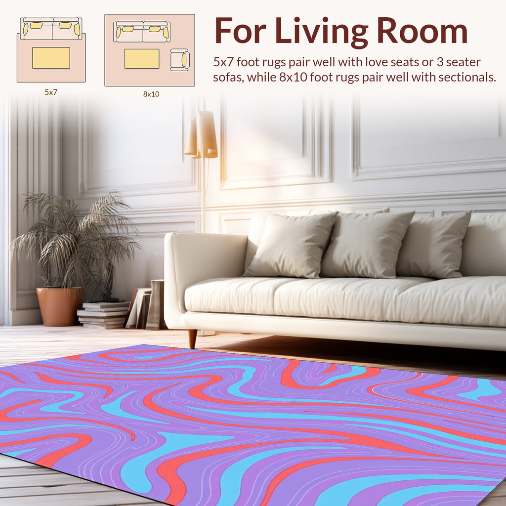 Retro Swirl Abstract Pattern Rug