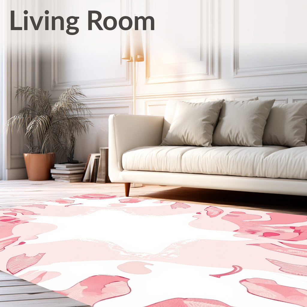 Abstract Pink Organic Shapes Rug