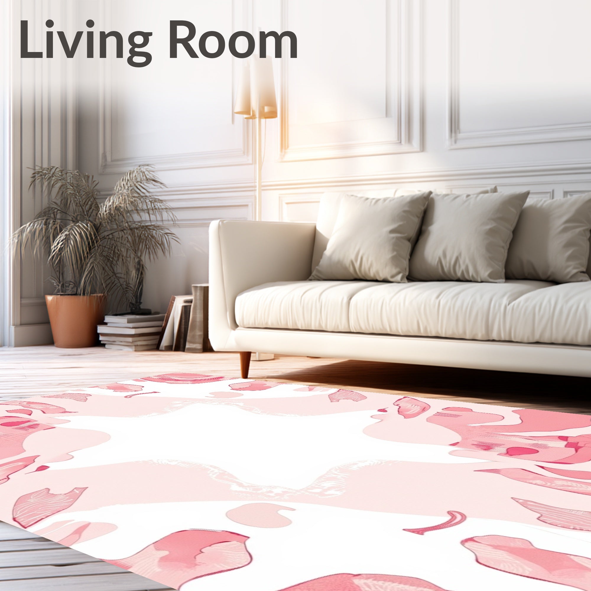 Abstract Pink Organic Shapes Rug