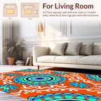 Vibrant Mandala Floral Pattern Rug