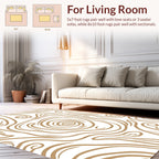 Brown Swirl Organic Wavy Pattern Rug