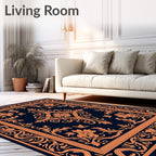 Elegant Floral Scrollwork Vintage Pattern Rug