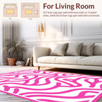 Bold Pink Swirl Pattern Rug