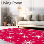 White Snowflakes Festive Pattern Rug