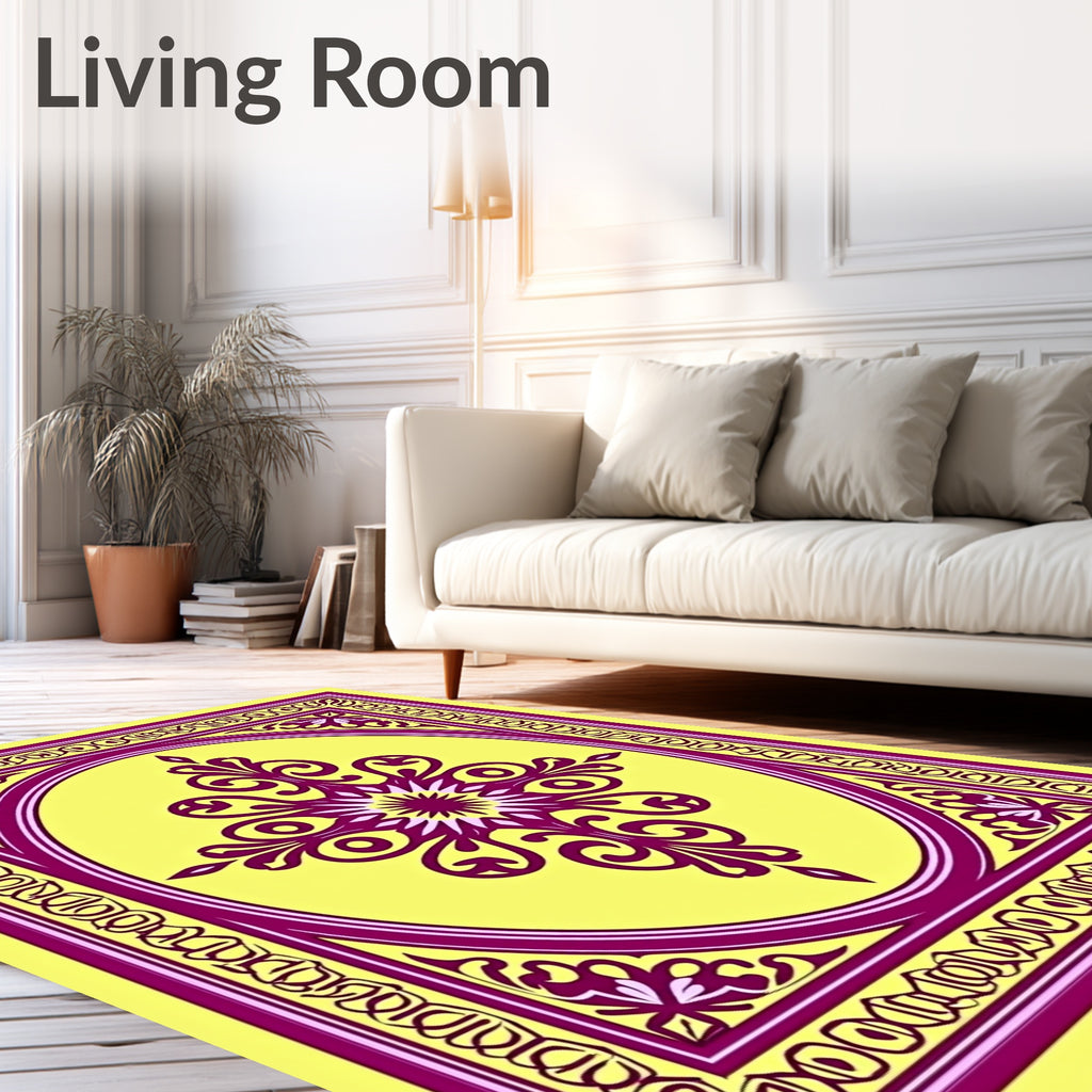 Floral Medallion Patterned Textile Rug