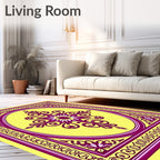 Floral Medallion Patterned Textile Rug