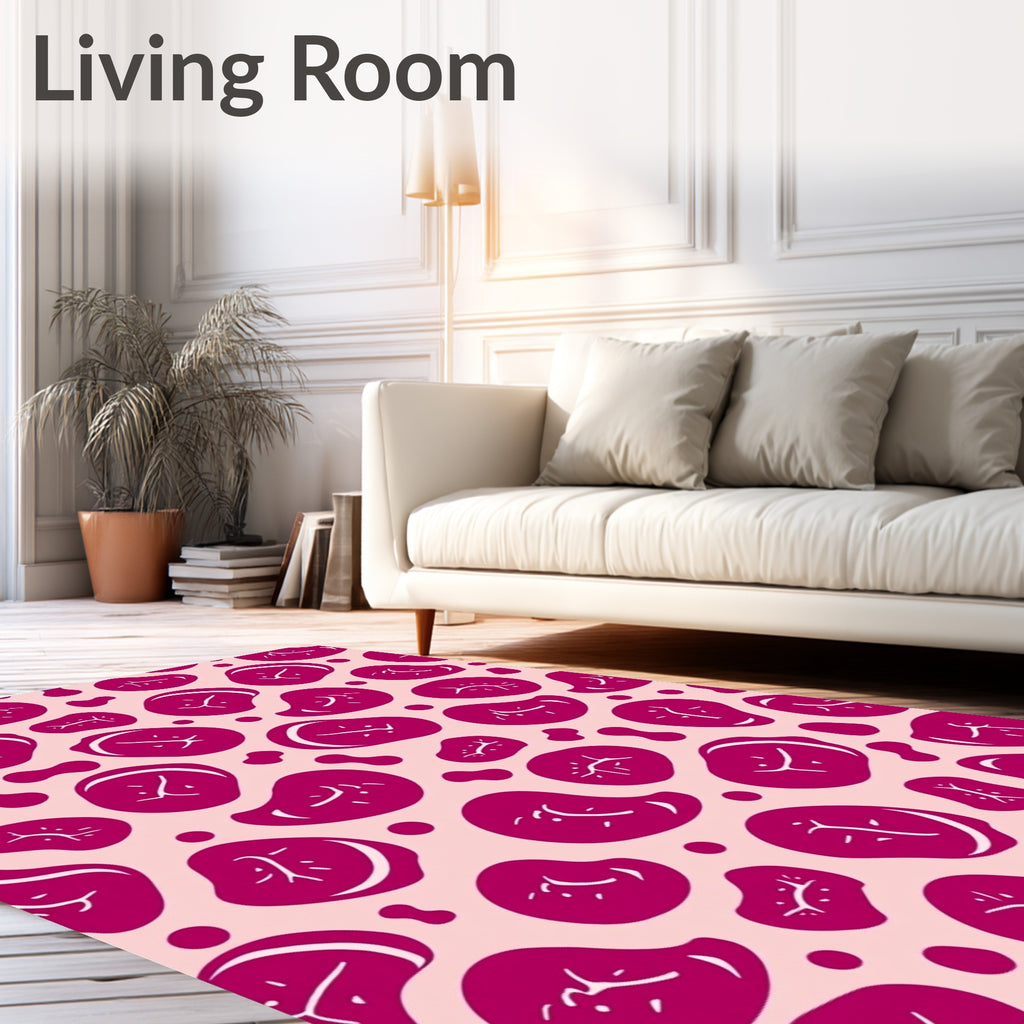 Playful Pink Steak Pattern Design Rug