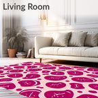 Playful Pink Steak Pattern Design Rug