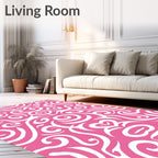 Hot Pink Swirl Pattern Graphic Rug