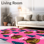 Cozy Woodland Cabin Pattern Rug