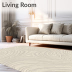 Light Beige Swirl Contour Rug