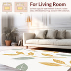 Golden Yellow Sage Leaf Pattern Rug