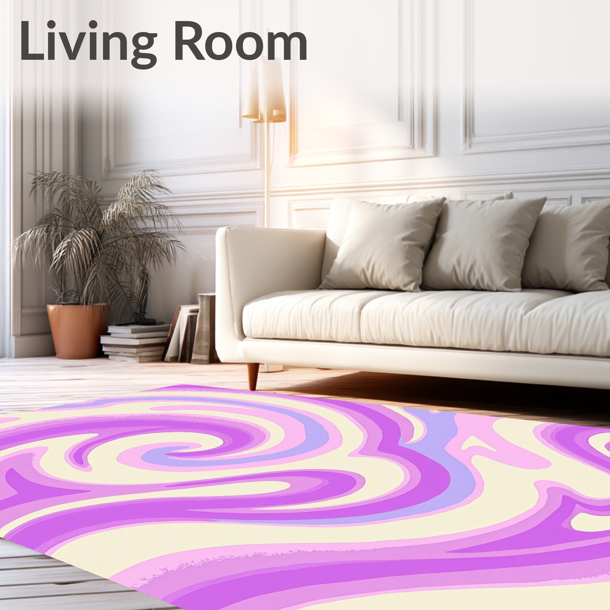 Pastel Swirl Pattern Rug