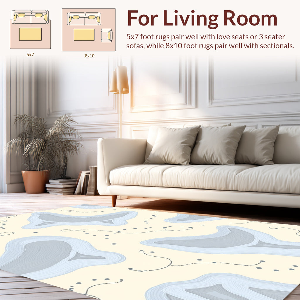 Abstract Organic Layered Shapes Rug