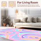 Pastel Swirl Abstract Colorful Rug