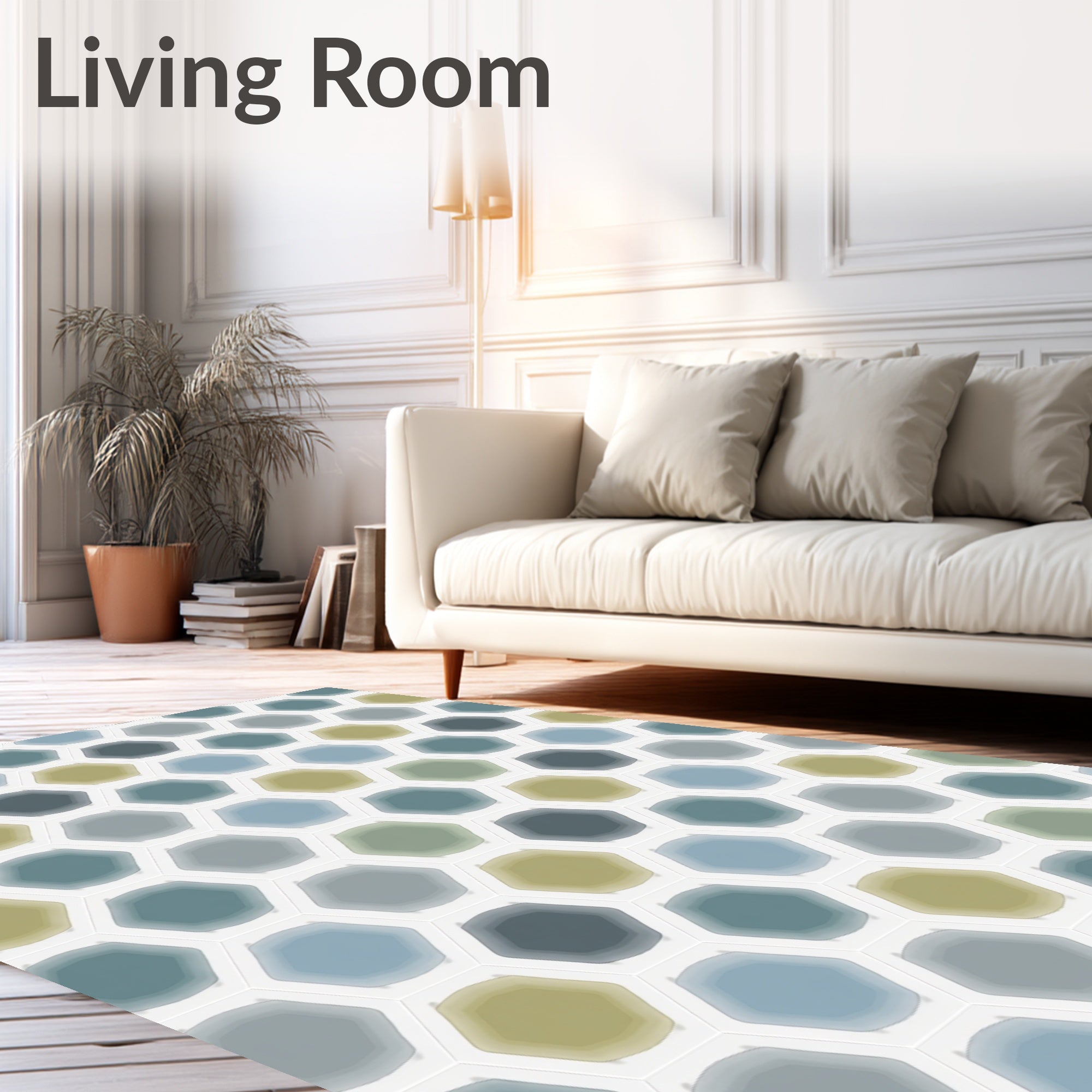 Geometric Hexagon Pattern Rug
