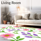 Pink Lavender Botanical Charm Rug
