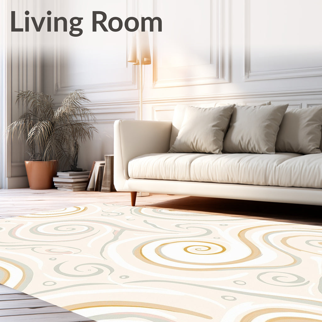 Soft Swirls And Circles Pattern Rug