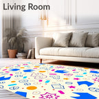 Playful Abstract Shapes Dots Rug