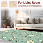 Abstract Swirls Plant Forms Pattern Rug
