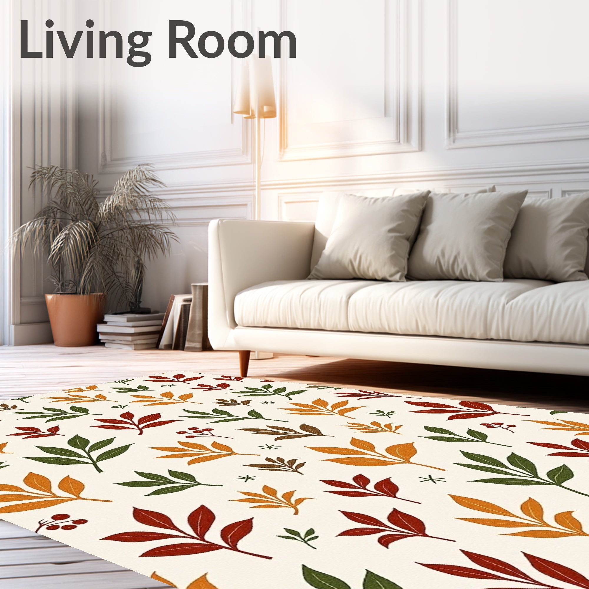 Autumn Leaves And Berries Pattern Rug