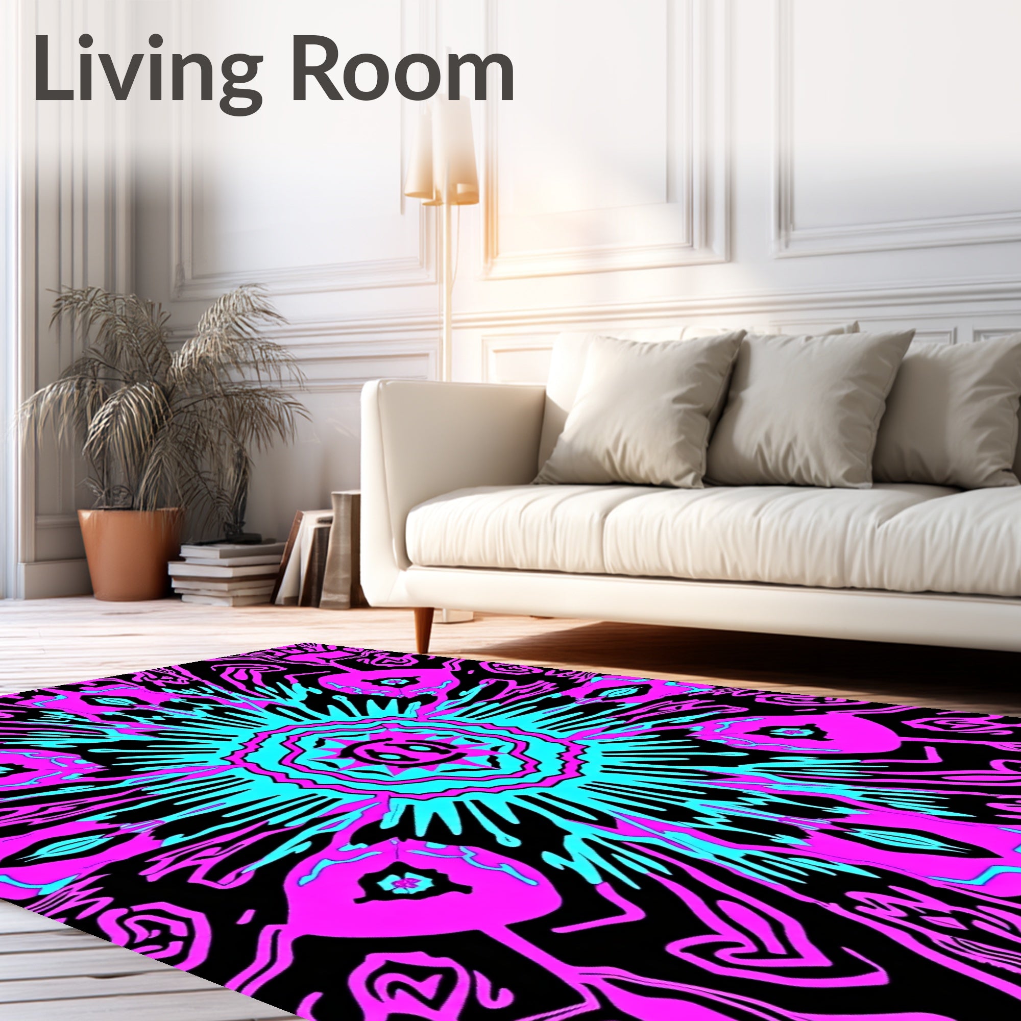 Psychedelic Abstract Kaleidoscope Design Rug