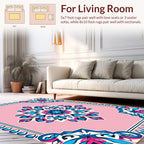 Vibrant Pink Floral Medallion Pattern Rug